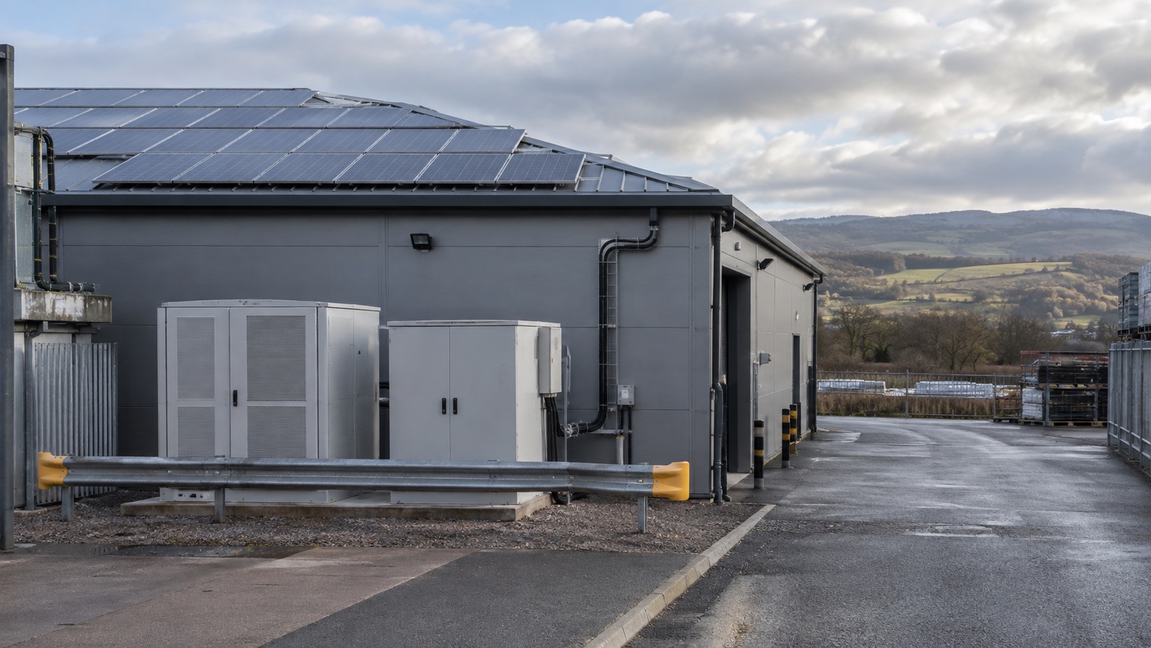 Solar and battery installation at a commercial site